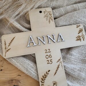 Croix de Baptême florale